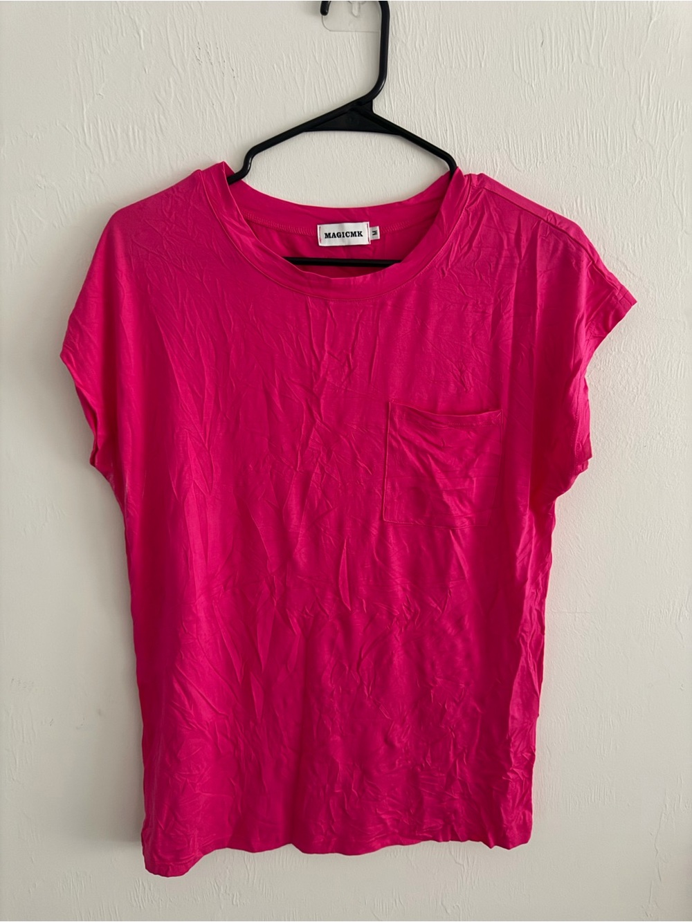 Magic Hot Pink Short Sleeve Crew Pocket Tee